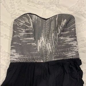 High low strapless dress